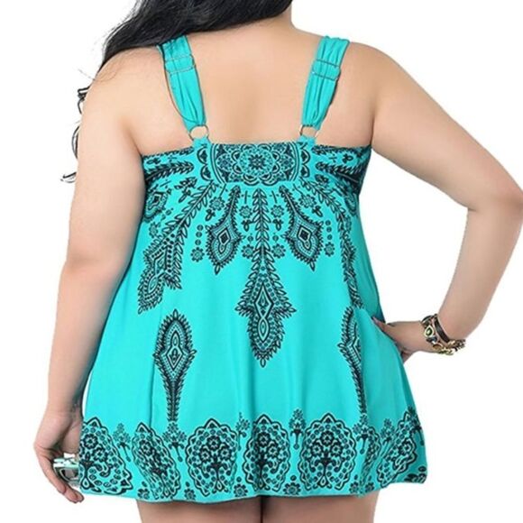 Women’s 2 Piece Plus Sized Swimsuit Tankini Adjustable Straps Size 24 NWT - Picture 13 of 14